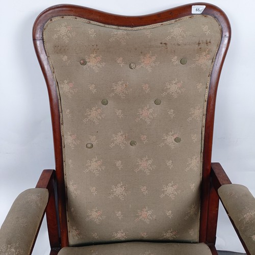 65 - A 19th century mahogany framed reclining chair