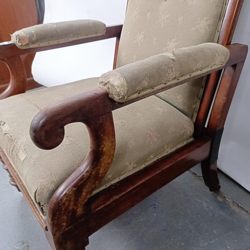 65 - A 19th century mahogany framed reclining chair