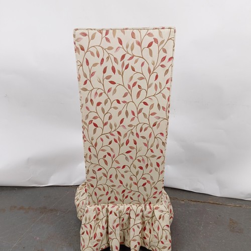 66 - A high back chair, on mahogany legs