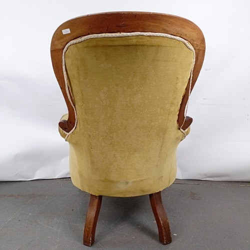 68 - A Victorian mahogany framed button back armchair