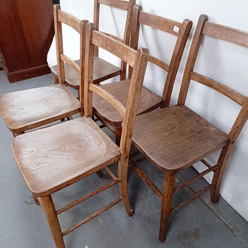 70 - A set of five Victorian kitchen chairs (5)