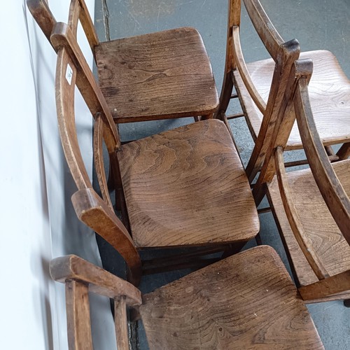 70 - A set of five Victorian kitchen chairs (5)