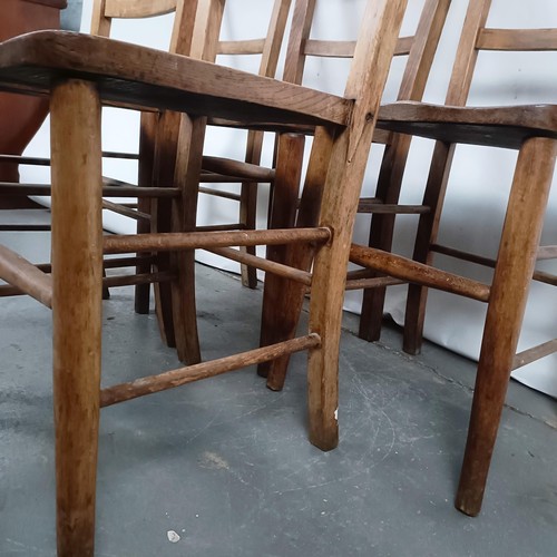 70 - A set of five Victorian kitchen chairs (5)