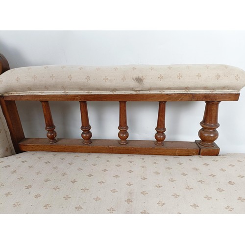 72 - A 19th century walnut framed chaise longue, 200 cm wide