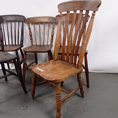 77 - Five Victorian kitchen chairs (5)