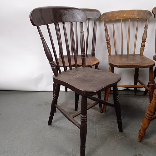 77 - Five Victorian kitchen chairs (5)