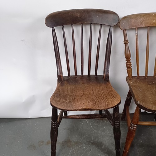 77 - Five Victorian kitchen chairs (5)