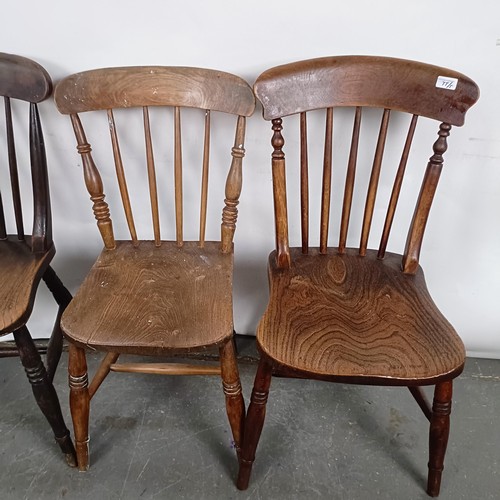 77 - Five Victorian kitchen chairs (5)