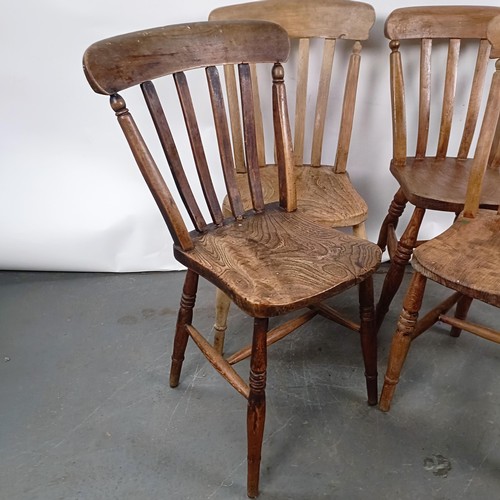 78 - Four Victorian kitchen chairs (4)