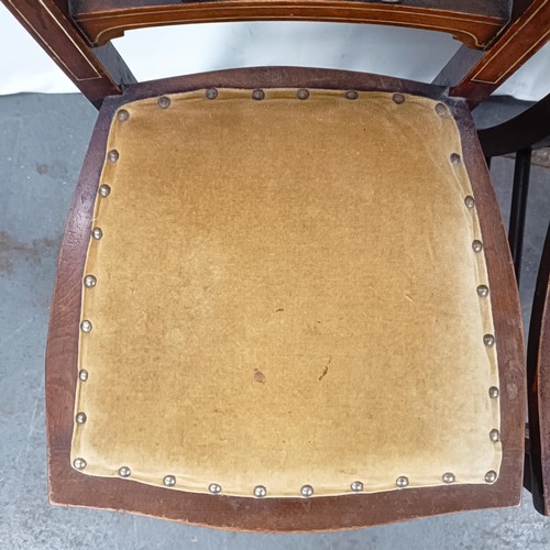 86 - A pair of early 20th century bedroom inlaid chairs