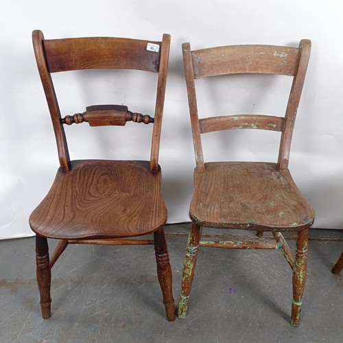 85 - Four Victorian kitchen chairs (4)