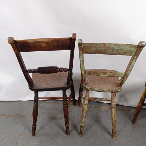 85 - Four Victorian kitchen chairs (4)