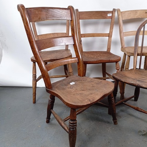 84 - Five Victorian kitchen chairs (5)