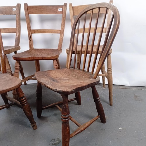 84 - Five Victorian kitchen chairs (5)