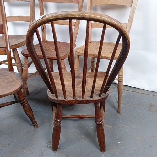 84 - Five Victorian kitchen chairs (5)