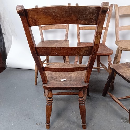 84 - Five Victorian kitchen chairs (5)