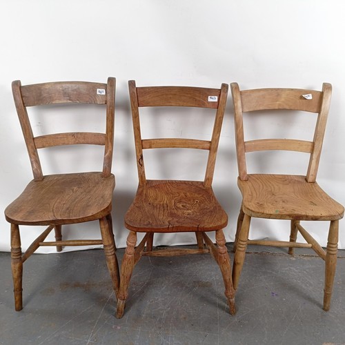 84 - Five Victorian kitchen chairs (5)