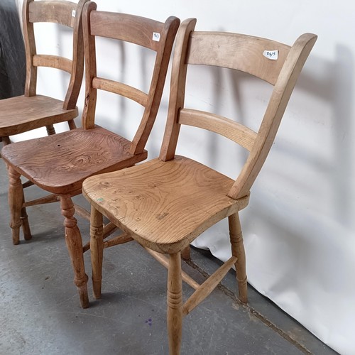 84 - Five Victorian kitchen chairs (5)