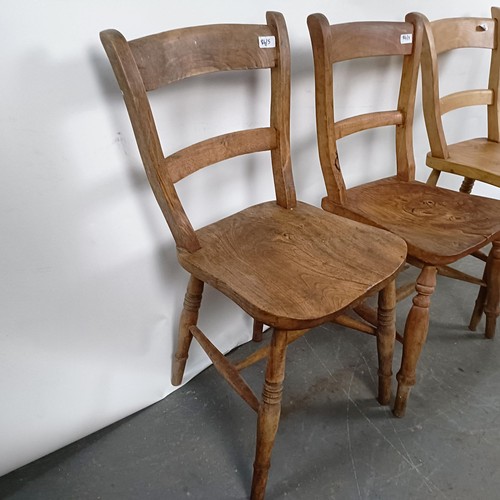 84 - Five Victorian kitchen chairs (5)