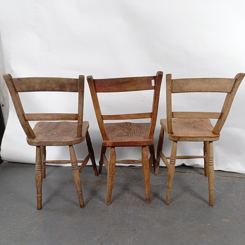 84 - Five Victorian kitchen chairs (5)