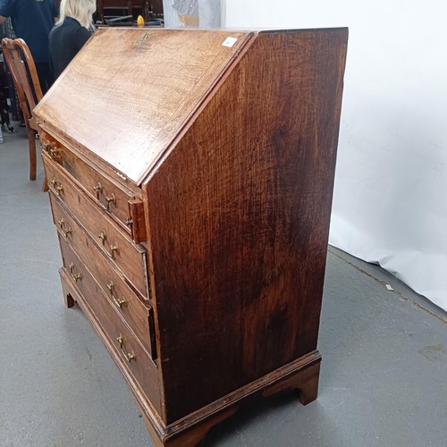 94 - A George III mahogany bureau, 96 cm wide