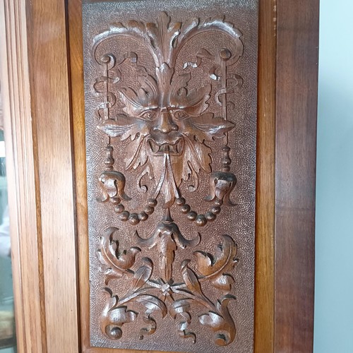 108 - A unusual Edwardian walnut corner wardrobe, with a single mirrored door, 203 cm high x 109 cm wide