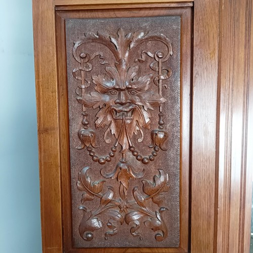 108 - A unusual Edwardian walnut corner wardrobe, with a single mirrored door, 203 cm high x 109 cm wide