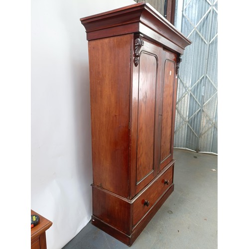 111 - A Victorian mahogany wardrobe, 117 cm wide x 203 cm high