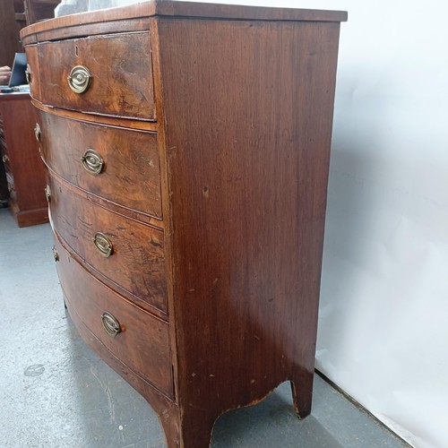 117 - A 19th century mahogany chest, of two short and three long drawers, 104 cm wide