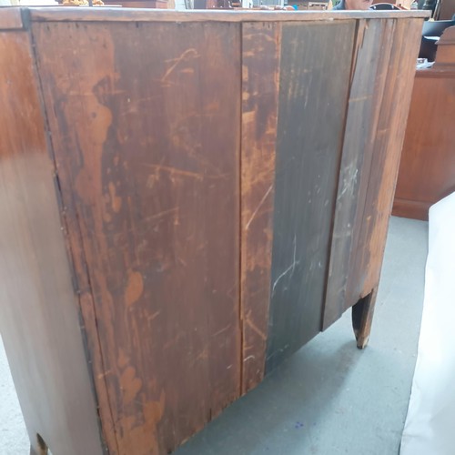 117 - A 19th century mahogany chest, of two short and three long drawers, 104 cm wide