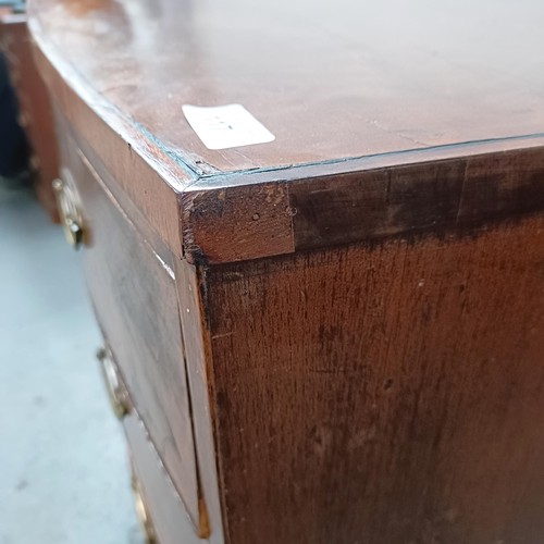 117 - A 19th century mahogany chest, of two short and three long drawers, 104 cm wide