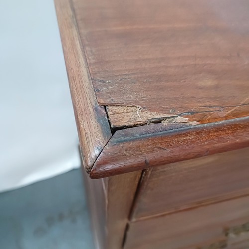 118 - A 19th century mahogany chest, of two short and four long drawers, 118 cm wide