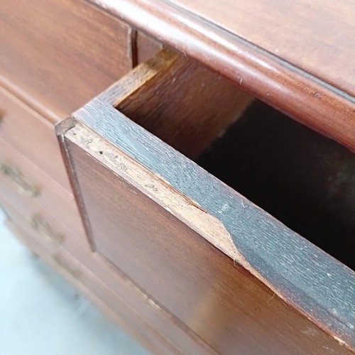 118 - A 19th century mahogany chest, of two short and four long drawers, 118 cm wide