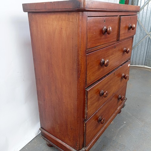 119 - A Victorian mahogany chest, of two short and three long drawers, 96 cm wide