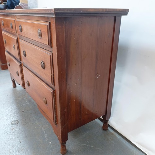 123 - A mahogany chest, having six drawers, 137 cm wide