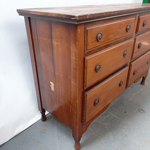 123 - A mahogany chest, having six drawers, 137 cm wide