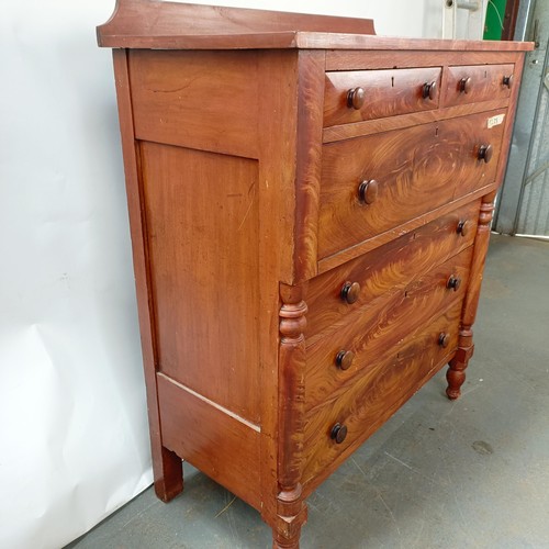 128 - A Continental mahogany chest, of two short and four long drawers, 110cm wide