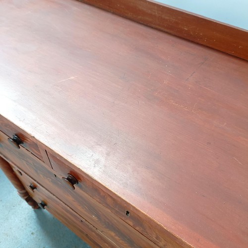 128 - A Continental mahogany chest, of two short and four long drawers, 110cm wide