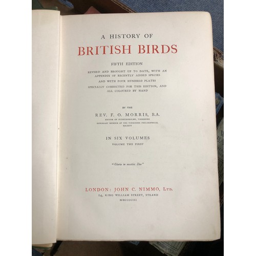 768 - Morris (Rev F O), A History Of British Birds, and assorted other books (box)