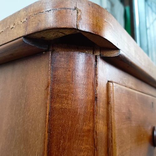 132 - A Victorian mahogany chest, with two short drawers and three long drawers, 102 cm wide