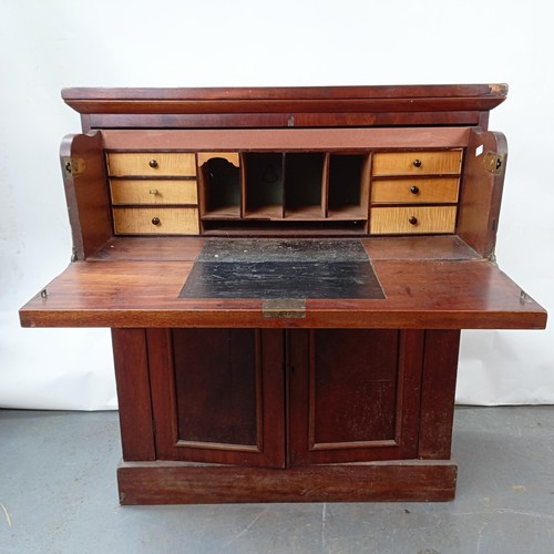 133 - A Victorian mahogany secretaire cabinet, 92 cm wide