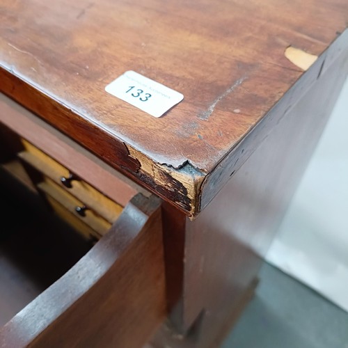 133 - A Victorian mahogany secretaire cabinet, 92 cm wide