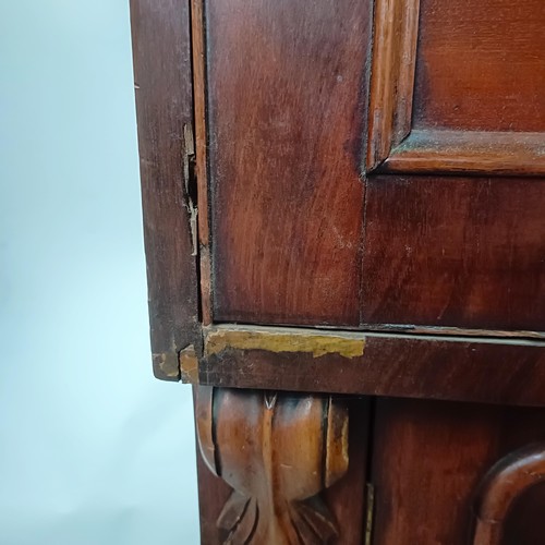 133 - A Victorian mahogany secretaire cabinet, 92 cm wide