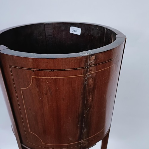 248 - A Lister's mahogany planter, 100 cm high