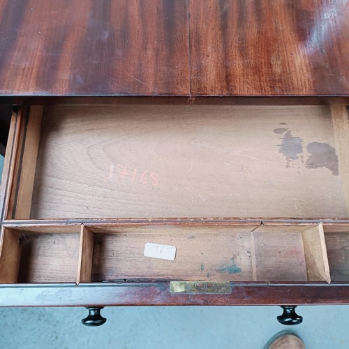 170 - A 19th century mahogany work table, with two frieze drawers above a silk rag box, 52 cm wide