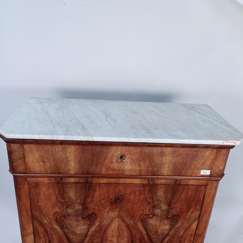 174 - A 19th century French escritoire, with a drawer above a fall front to reveal a fitted satinwood inte... 