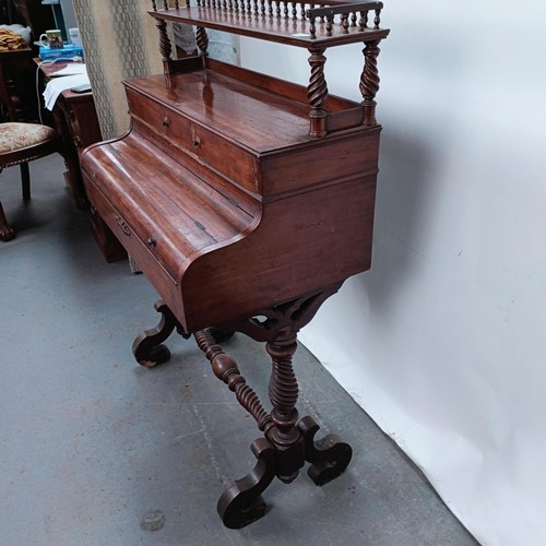 178 - An early 20th century Continental writing desk, with a raised back, the hinged top to reveal a writi... 