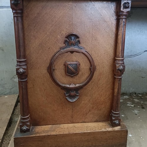 9 - A 19th century oak sideboard, with a raised mirrored back, 216 cm wide<br /><br />Please note collec...