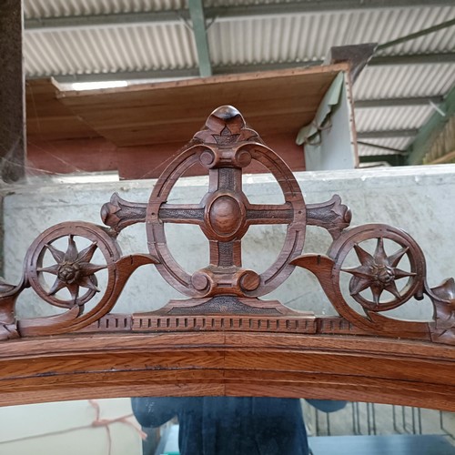 9 - A 19th century oak sideboard, with a raised mirrored back, 216 cm widePlease note collection is from... 