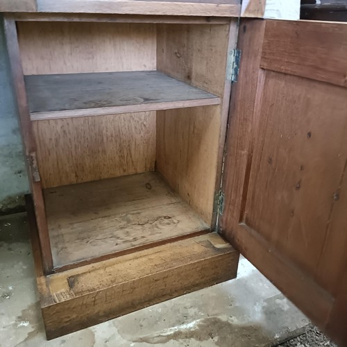 9 - A 19th century oak sideboard, with a raised mirrored back, 216 cm wide<br /><br />Please note collec...